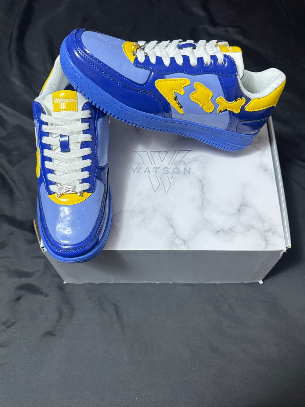 Watson Men's Blue & Yellow Low-Top Sneakers
